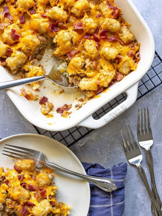 Frozen Family Meal - Bacon Cheeseburger Tater tot Hotdish